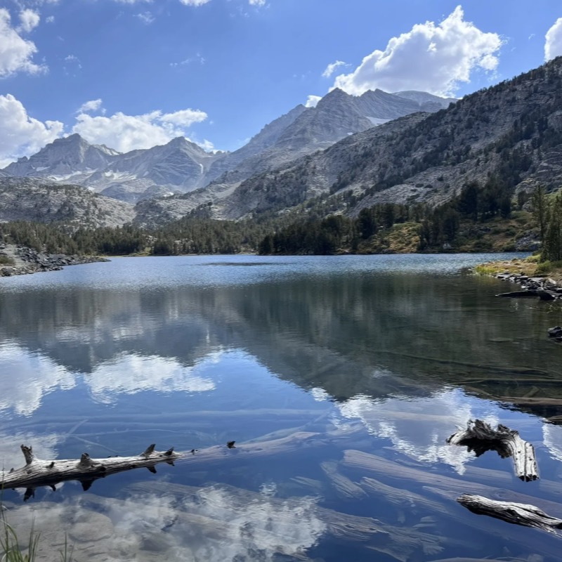 Long Lake in Little Lakes Valley ringed by high peaks